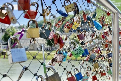 Love locks Stock Photos