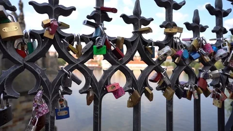 Love Locks River Stock Footage 106512129