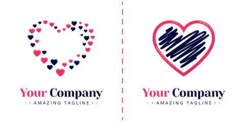 Love logos for valentine and wedding. Templates can be used for corporate, da Illustrazione stock