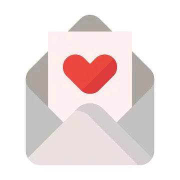 Love mail flat clipart vector illustration Stock Illustration