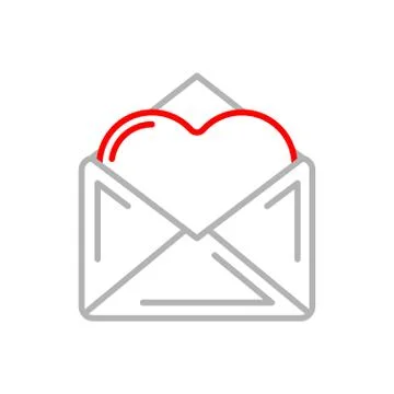 Love mail. Heart in an envelope. Message Valentine's Day. Valentine icon Stock Illustration