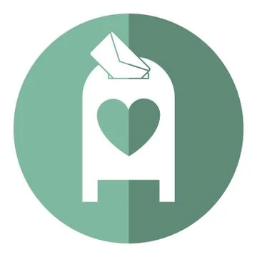 Love mail post box message valentine shadow Stock Illustration