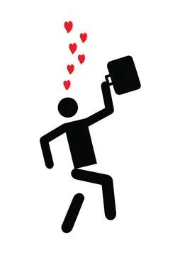 In love with the man with the briefcase. Stock Illustration