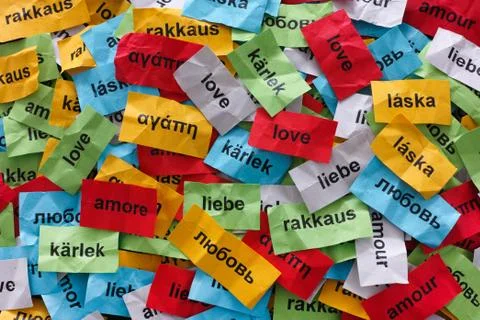Love in many languages Stock Photos