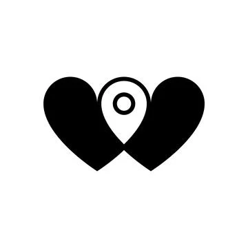 Love map. Vector logotype in flat style Illustrazione stock