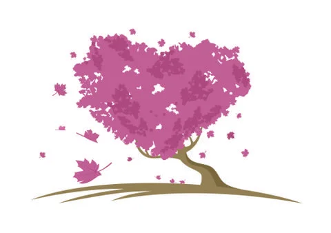 Love maple tree design vector Stock Illustration