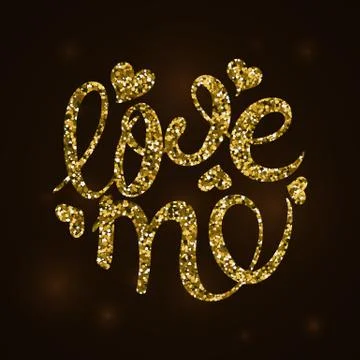 Love me calligraphy. Stock Illustration