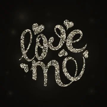 Love me calligraphy. Stock Illustration