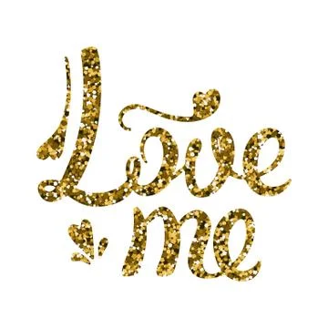 Love me calligraphy. Stock Illustration