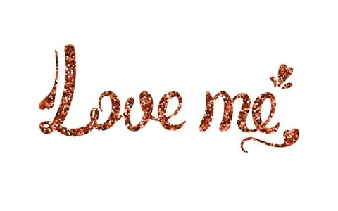 Love me the calligraphy in red sequins. Stock Illustration