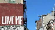 Love Me Graffiti On Building Wall In New York City's Soho Stock Video Stock Footage