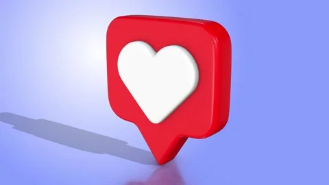 Love Message 3D Icon Rotating on a Reflective Floor. Chat 3D Icon. Message. 4K Stock Footage 285960557