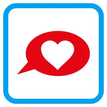 Love Message Balloon Vector Icon in a Frame Stock Illustration