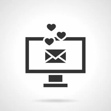Love message black design vector icon Stock Illustration
