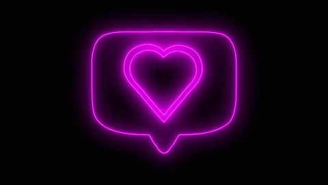 Love Message Chat Bubble Flickering Effect on Black Background Stock Footage 248321286