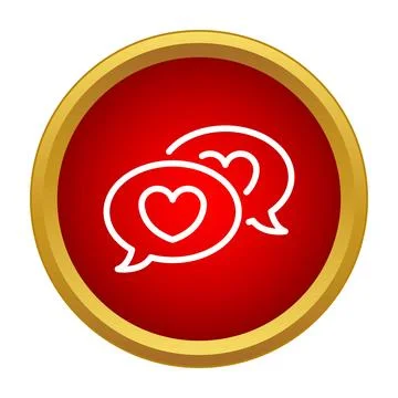 Love message chat communication speech bubbles icon Stock Illustration