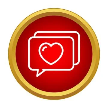 Love message communication app notification with heart icon Stock Illustration