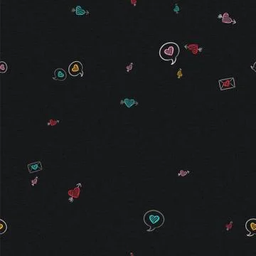 Love message doodle background pattern Stock Illustration