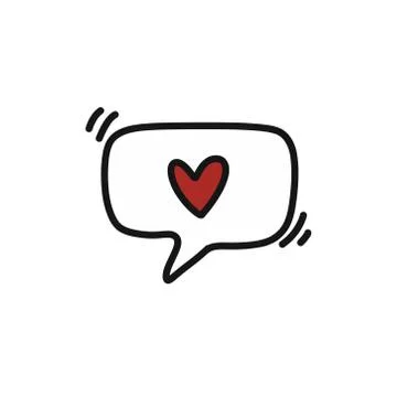 Love message doodle icon, vector color illustration Stock Illustration