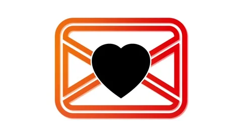 Love message envelope icon Stock Footage 276675352