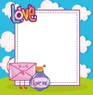 Love message envelope Stock Illustration