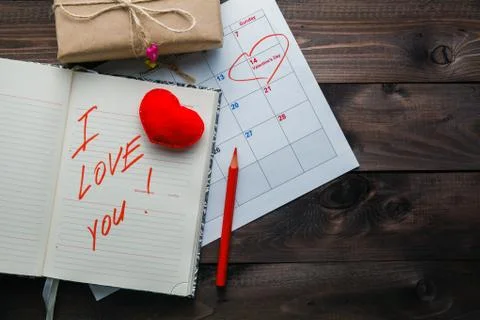 Love message on grunge wooden table. 스톡 사진