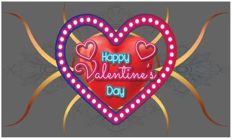 A love message on heart with background texture Stock Illustration