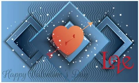 A love message on heart with background texture Illustrazione stock