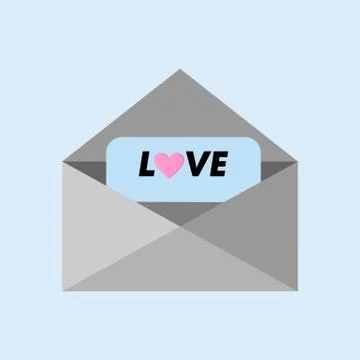 Love Message Letter Greeting Vector Illustration Graphic Stock Illustration