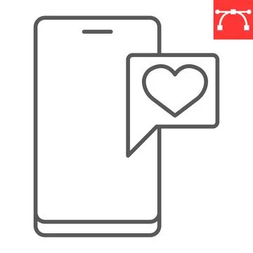 Love message line icon Illustrazione stock
