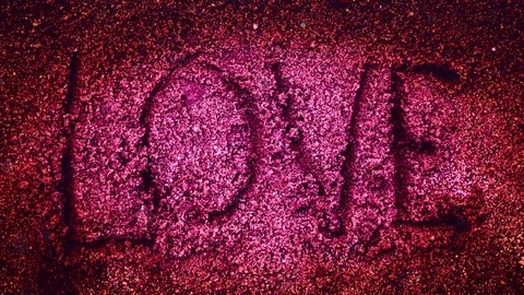 Love message with particle in sand Stock Footage 101246783
