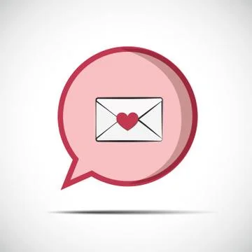 Love message in a pink speech bubble Stock-Illustration