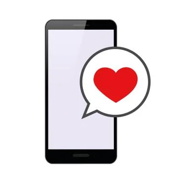 Love message in a smartphone Stock Illustration