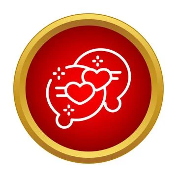 Love message speech bubbles with hearts icon 스톡 일러스트