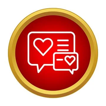 Love messages in chat bubbles concept icon Stock Illustration