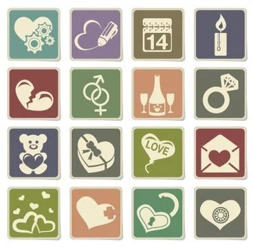Love messages icon set Illustration