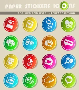 Love messages icon set Stock Illustration