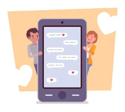 Love in messenger Stock Illustration
