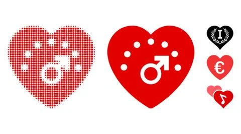 Love Meter Halftone and Solid Icon Stock Illustration