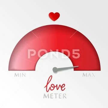 Love meter. Valentine s day greeting card design element. Measuring device of Stock Illustration