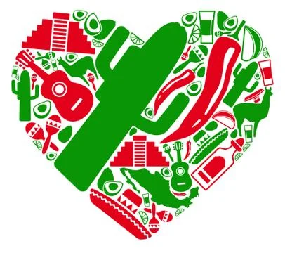 Love to Mexico Stock Illustration
