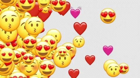 Love Mixed Animated Emoji Pack with Tran... | Stock Video | Pond5