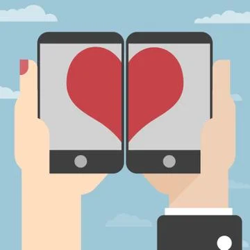 Love on Mobile Illustrazione stock