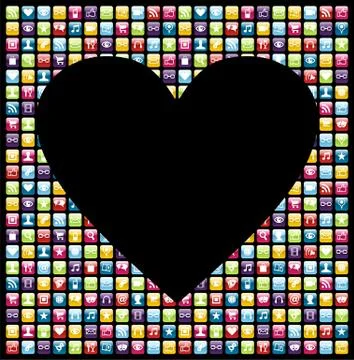 Love mobile phone application background 스톡 일러스트