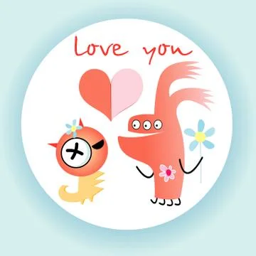 Love monsters Stock Illustration