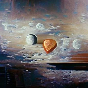 Love on the moon Stock Illustration