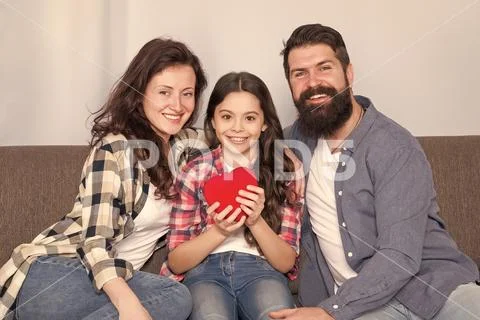 Love my parents. Family spend weekend together. Friendly family sit couch. Mom Stock Photos