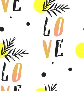 Love note Seamless text pattern with hearts. Text backgrounds applicable in Stock Illustration