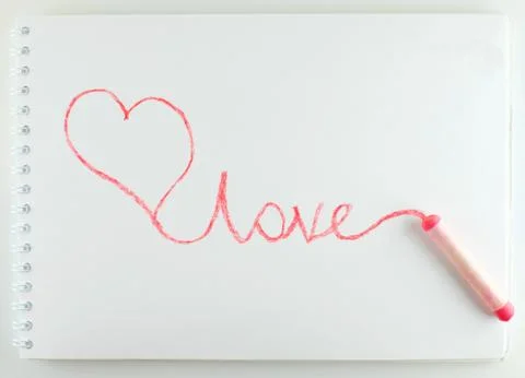 Love in a notebook Stock Photos