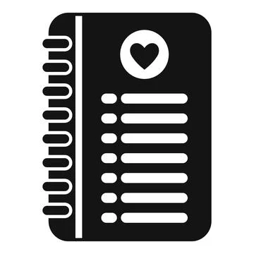 Love notepad icon representing romantic notes and feelings イラスト素材